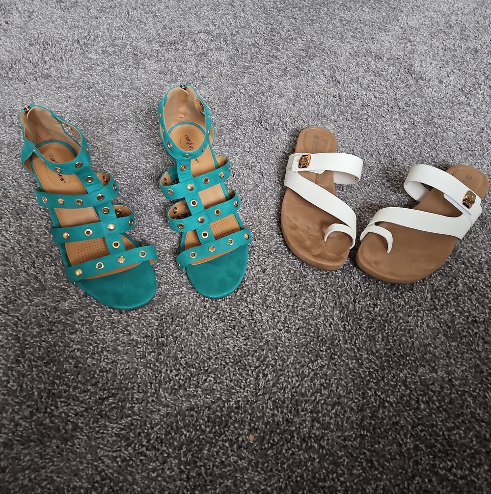 Giani Bernini Teal Studded Strappy Sandals